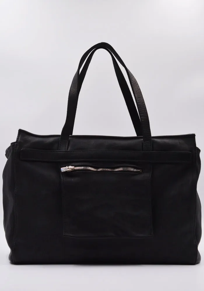 GUIDI BX30 SOFT HORSE FULL GRAIN TOTE BAG BLACK