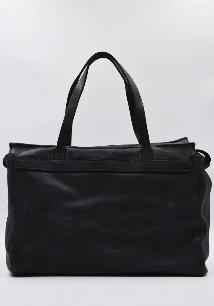 GUIDI BX30 SOFT HORSE FULL GRAIN TOTE BAG BLACK