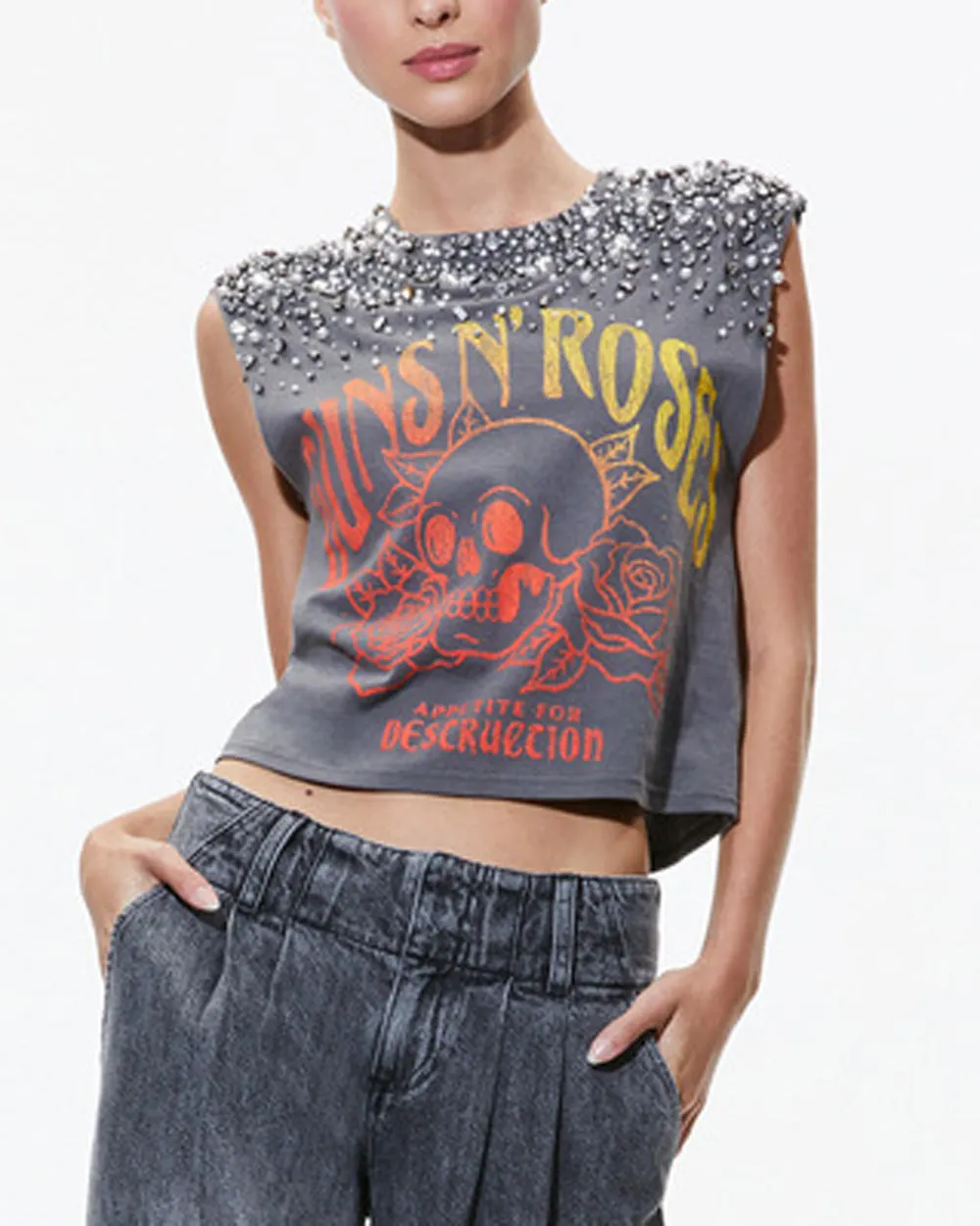 Guns N Roses Embellished Micah Muscle Tank