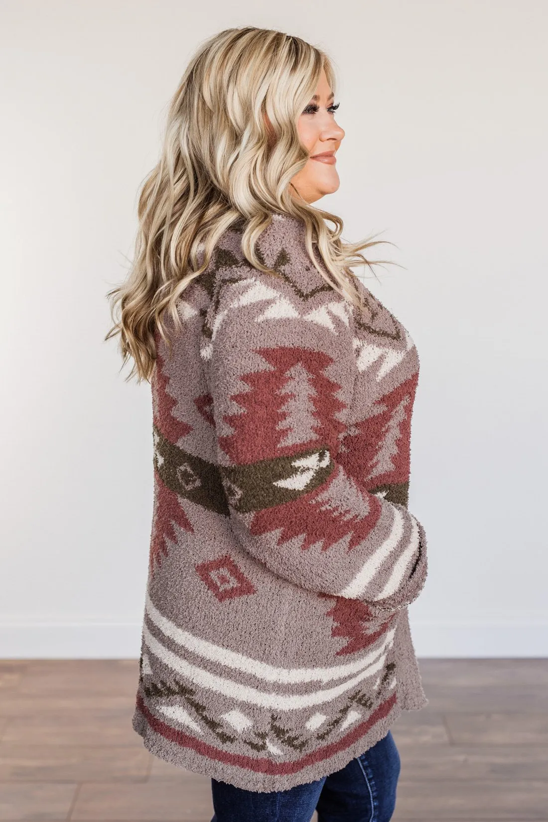 Hard to Forget Aztec Cardigan- Mocha