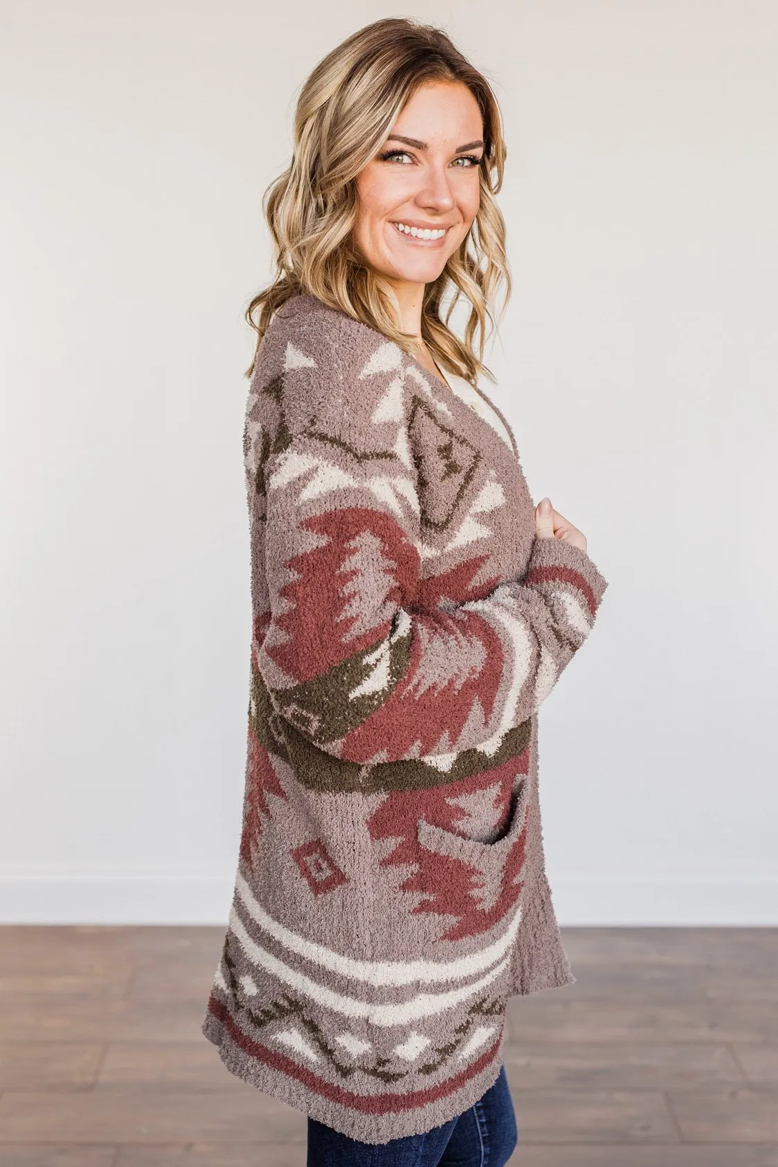 Hard to Forget Aztec Cardigan- Mocha