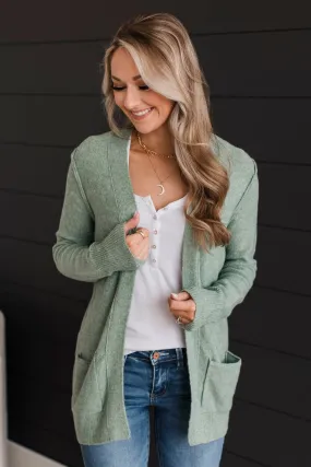 Having A Blast Knit Cardigan- Sage