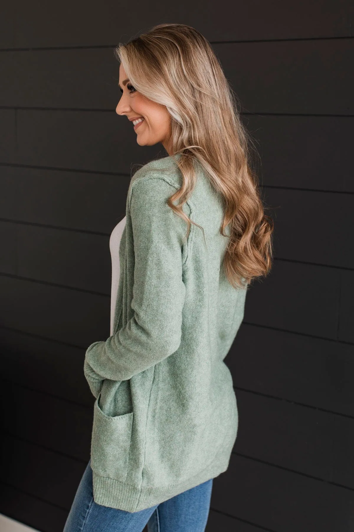 Having A Blast Knit Cardigan- Sage