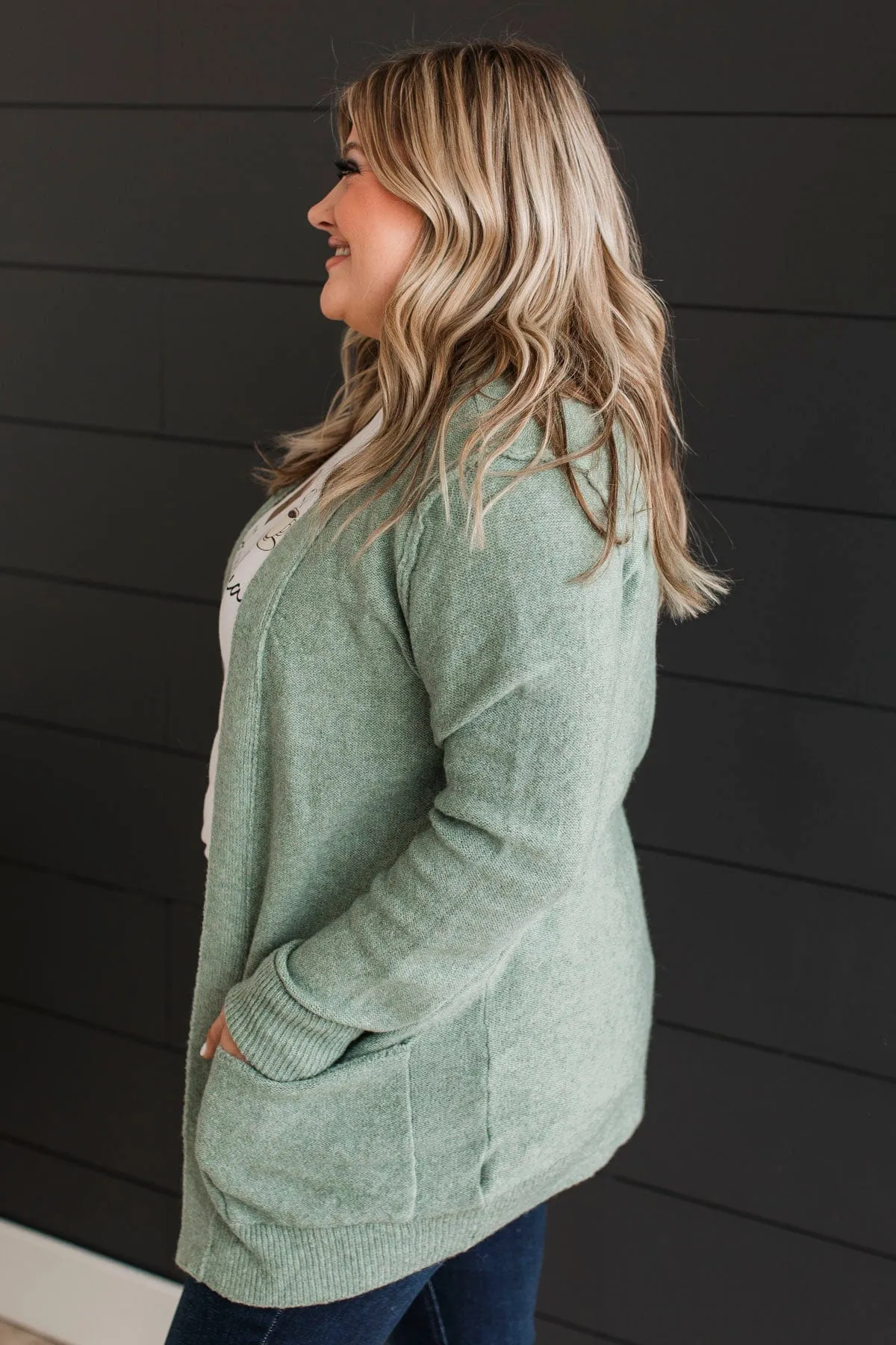 Having A Blast Knit Cardigan- Sage