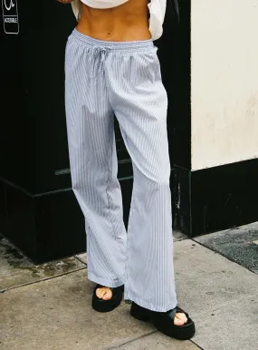 Holiday Tie Front Pant Blue/ White Stripe