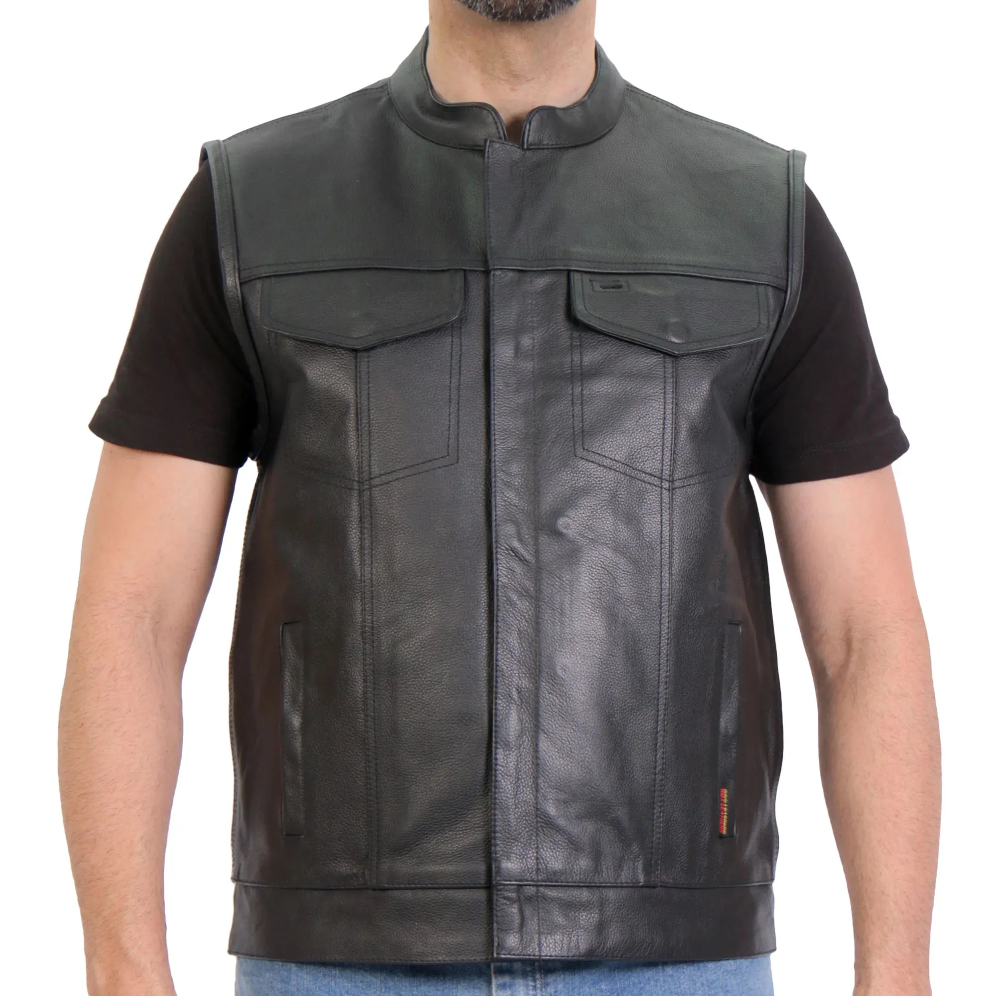 Hot Leathers 2 in 1 Conceal Carry Biker Vest With Hoodie