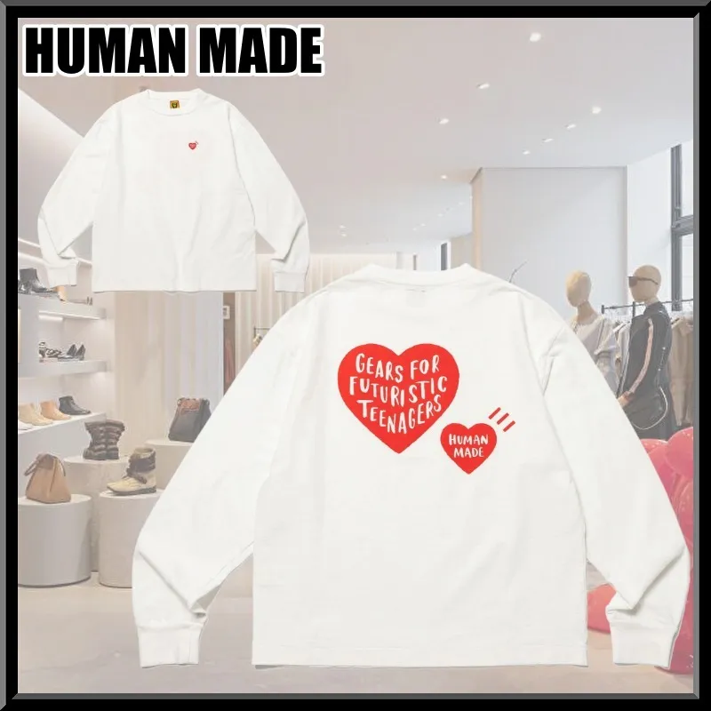 HUMAN MADE  |Crew Neck Pullovers Heart Unisex Street Style Long Sleeves