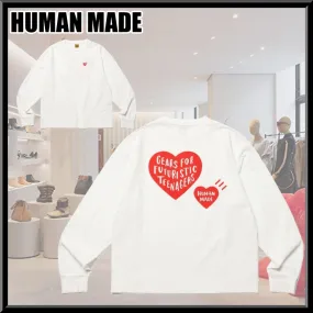 HUMAN MADE  |Crew Neck Pullovers Heart Unisex Street Style Long Sleeves