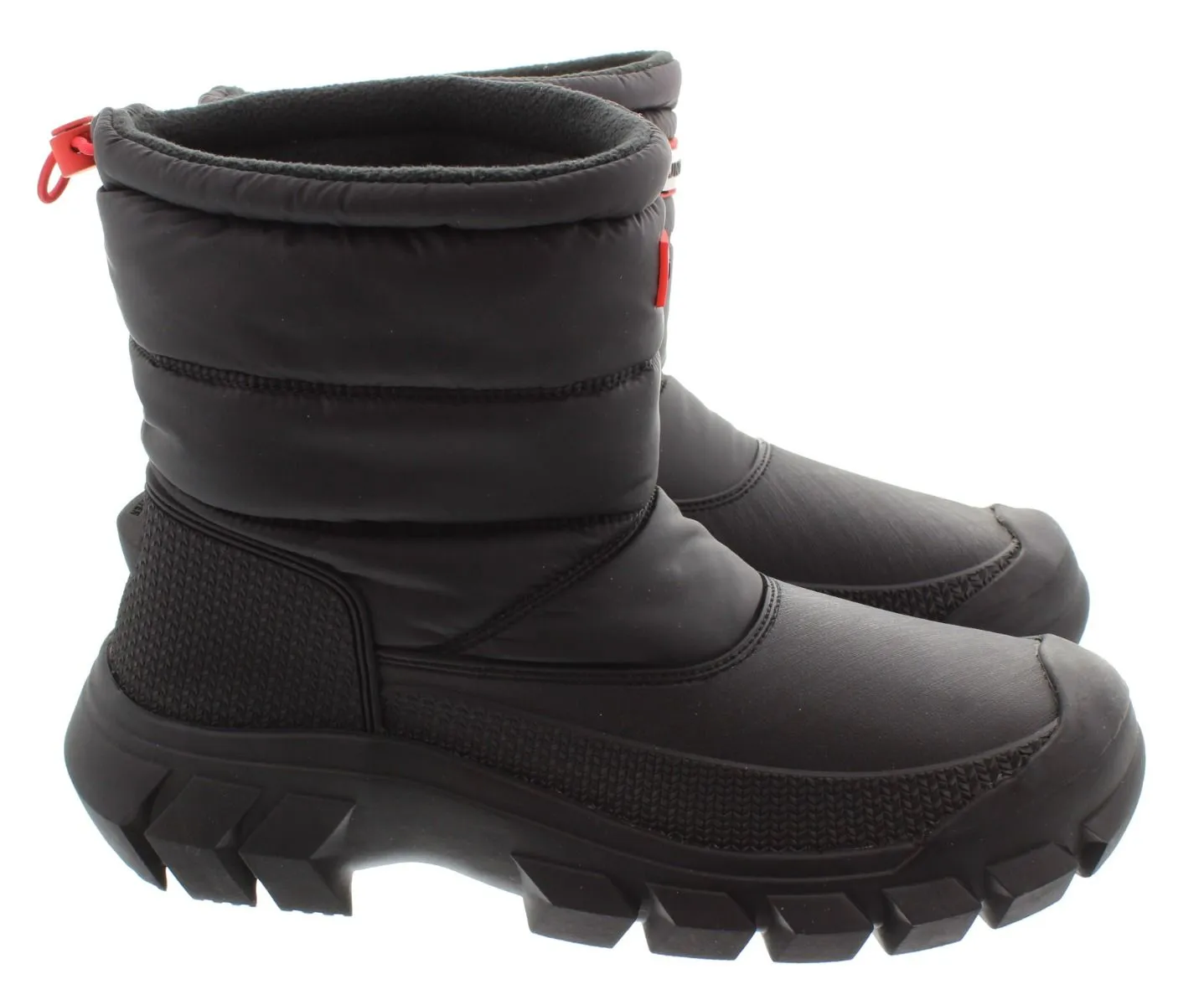 HUNTER Mens Intrepid Short Snow Boots In Black