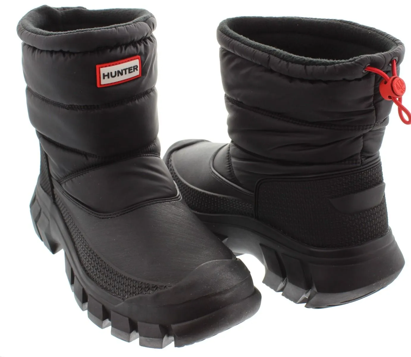 HUNTER Mens Intrepid Short Snow Boots In Black