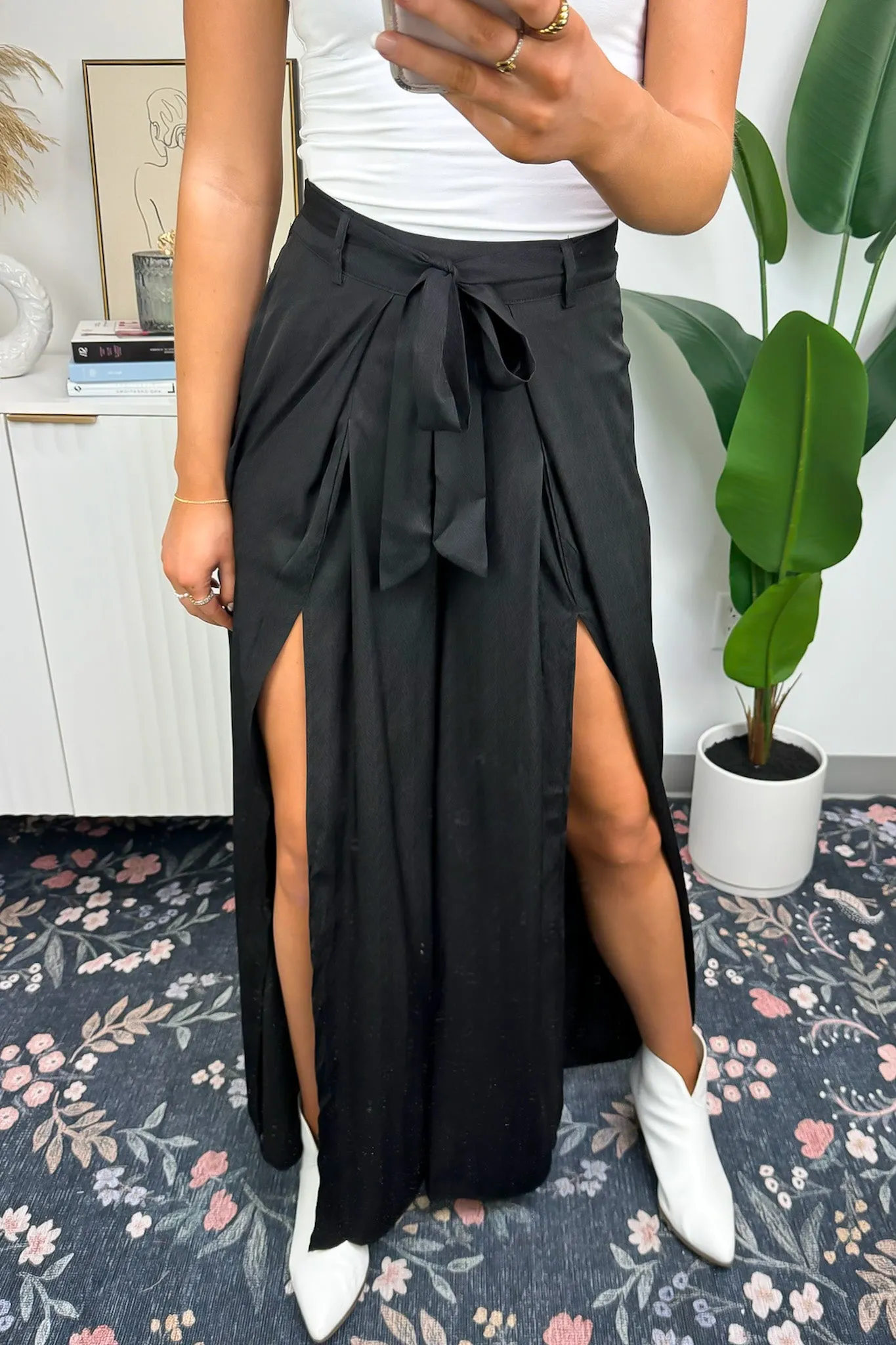 Impressive Perfection Front Slit Flowy Pants - FINAL SALE