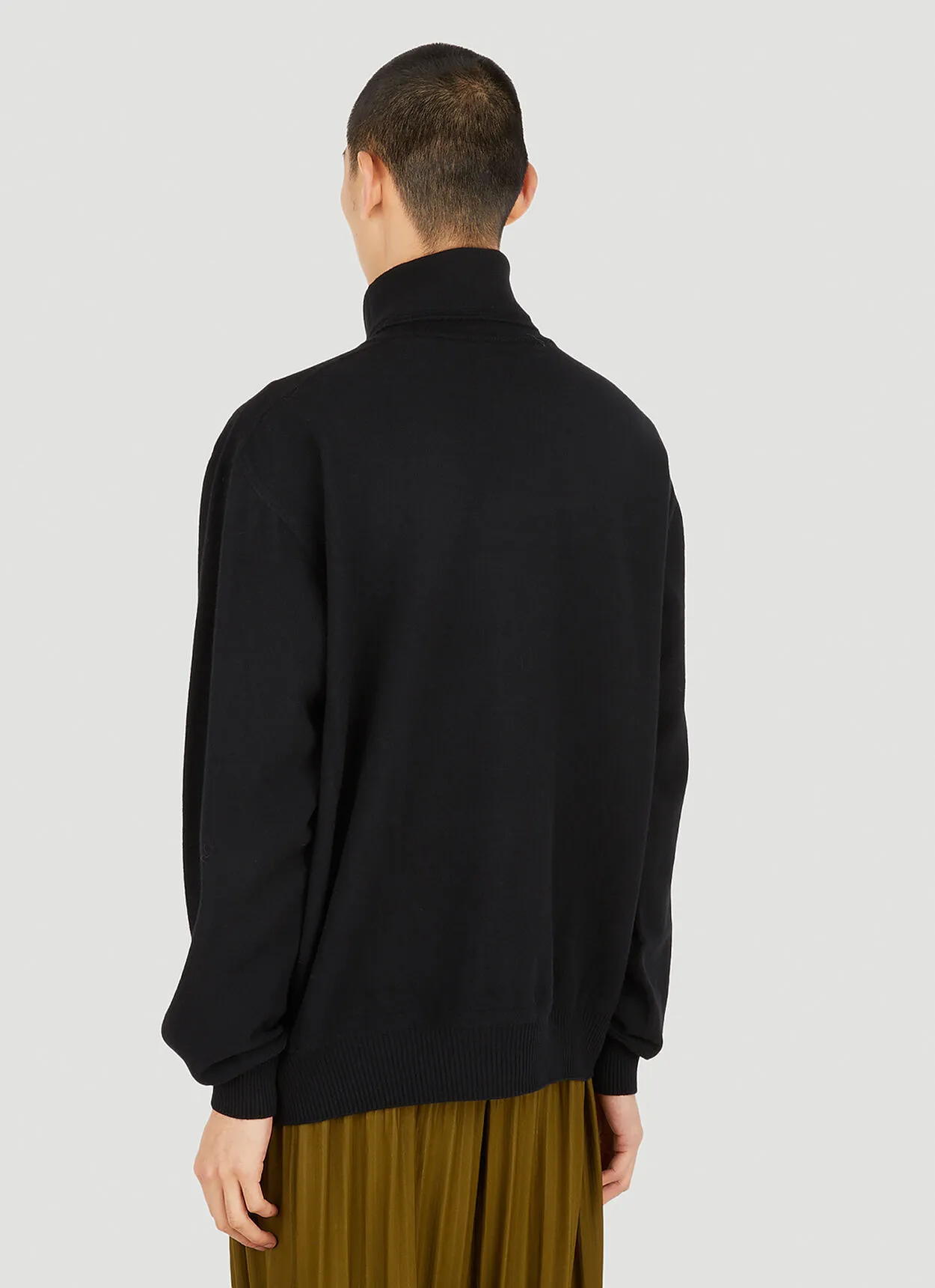 ISSEY MIYAKE  |Wool Long Sleeves Plain Sweaters