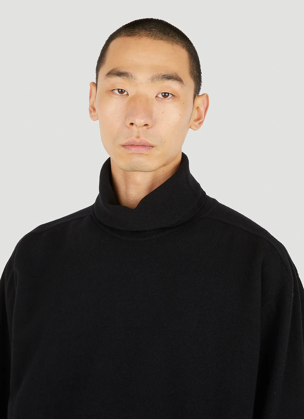 ISSEY MIYAKE  |Wool Long Sleeves Plain Sweaters