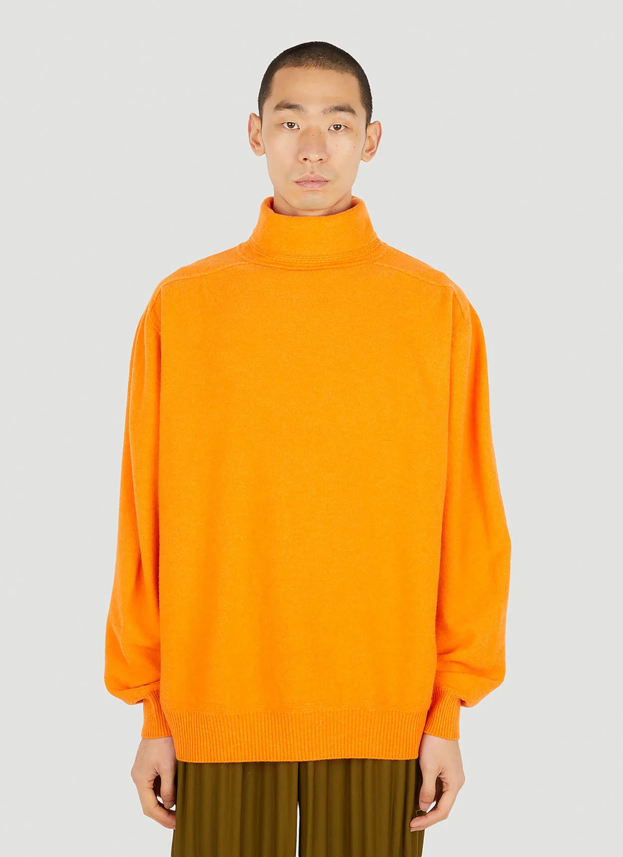 ISSEY MIYAKE  |Wool Long Sleeves Plain Sweaters