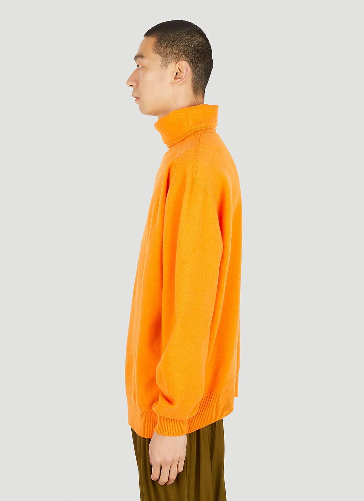 ISSEY MIYAKE  |Wool Long Sleeves Plain Sweaters