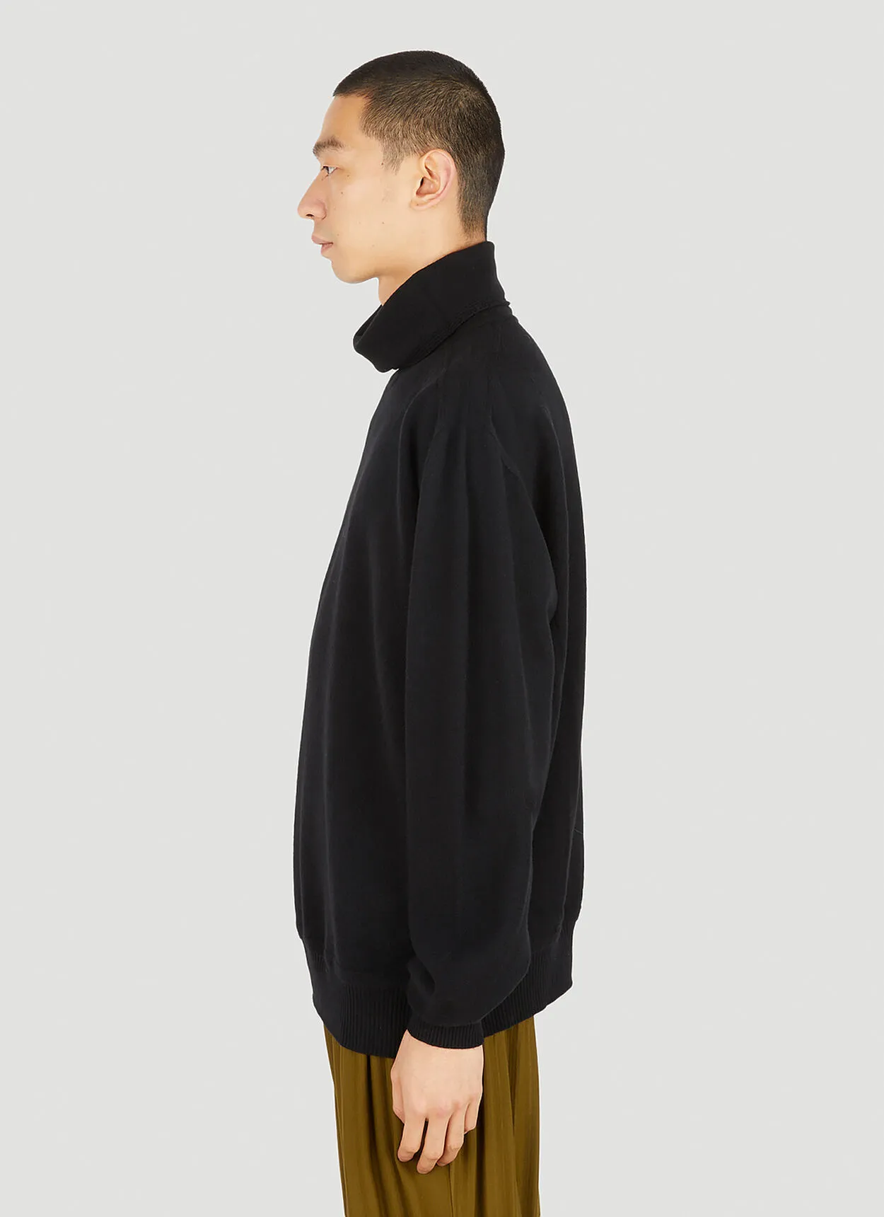 ISSEY MIYAKE  |Wool Long Sleeves Plain Sweaters