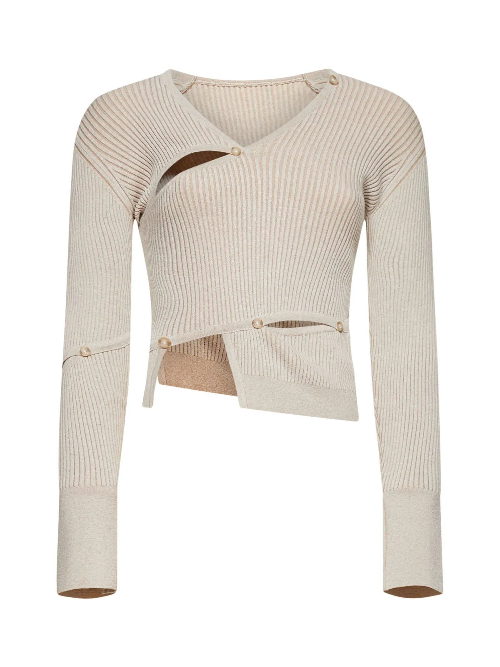 Jacquemus Cut Out Buttoned Embellished Cardigan