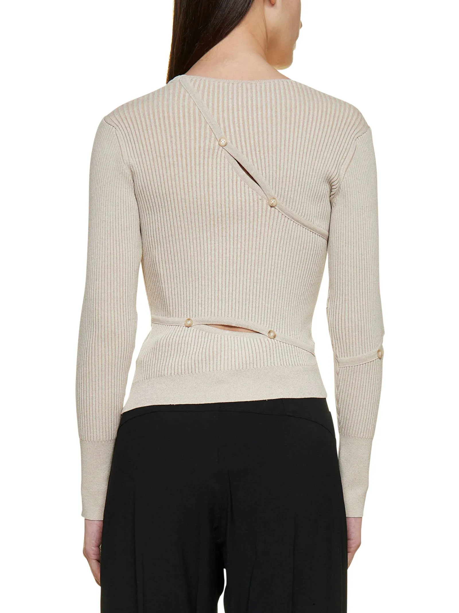 Jacquemus Cut Out Buttoned Embellished Cardigan