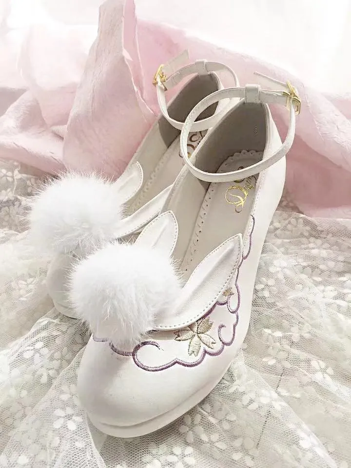 JAPANESE LOLITA CUTE RABBIT EAR SHOES BY50808