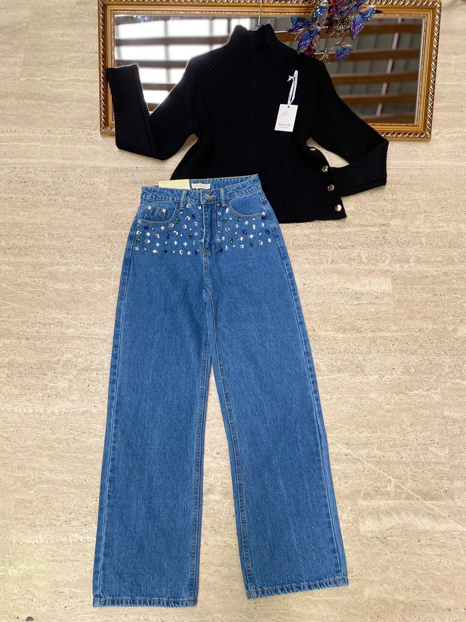 Jeans con brillantini