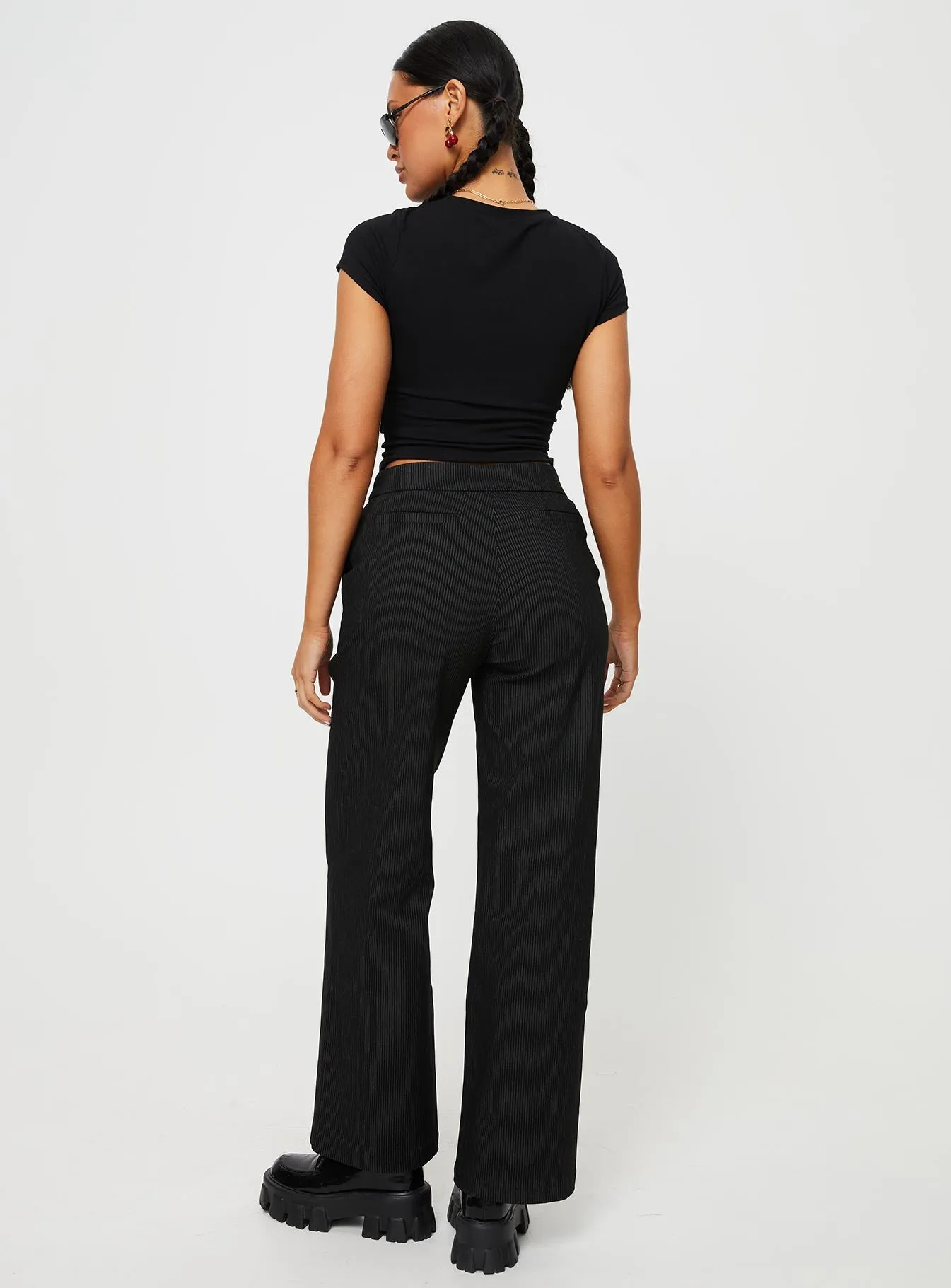 Jeller Pinstripe Pants Black Tall