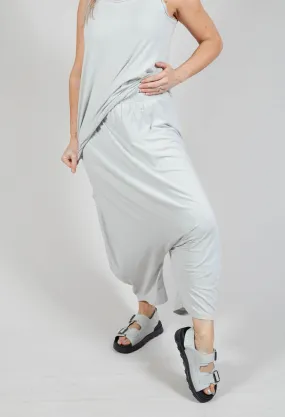 Jersey Drop Crotch Trousers in Grey