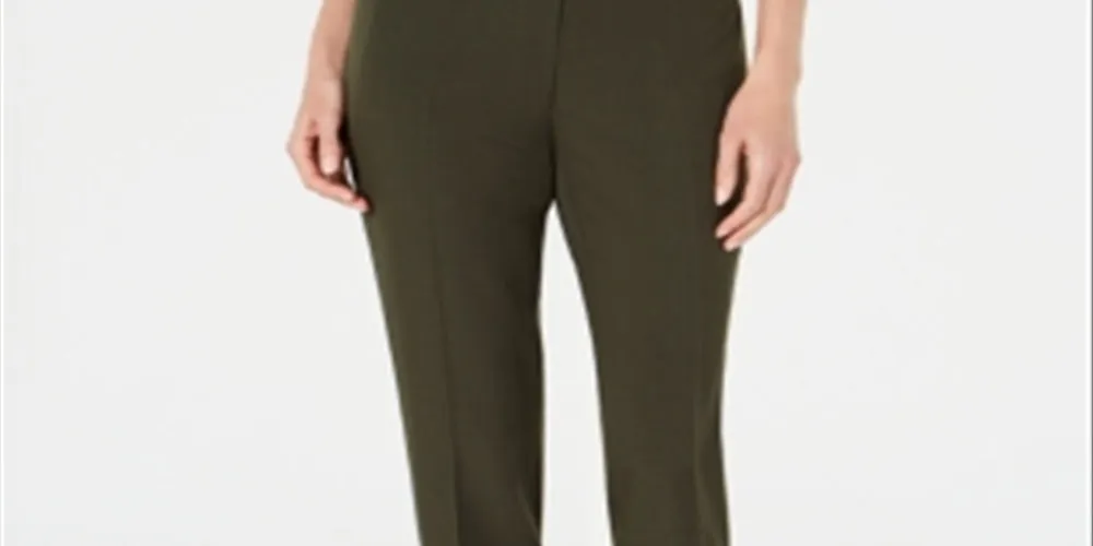 Kasper Women's Stretch Cuff Ankle Pants Green Size 10