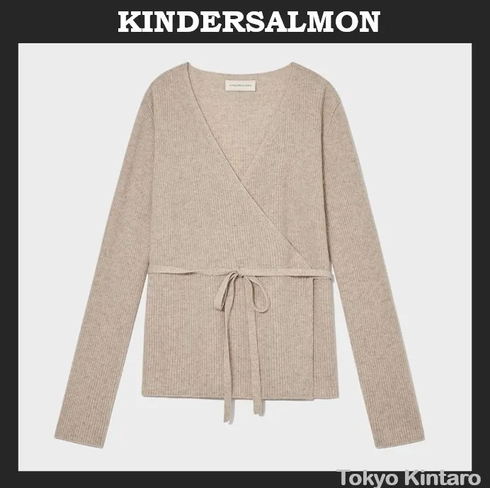 KINDERSALMON  |Wool Office Style Elegant Style Cardigans