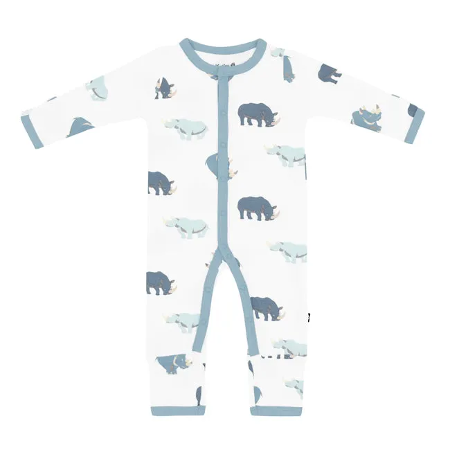 Kyte Baby Printed Snap Romper in Rhino