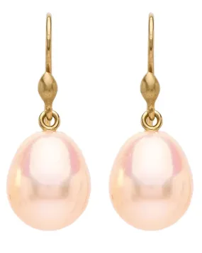 Large Freshwater Baroque Pink Pearl Earrings