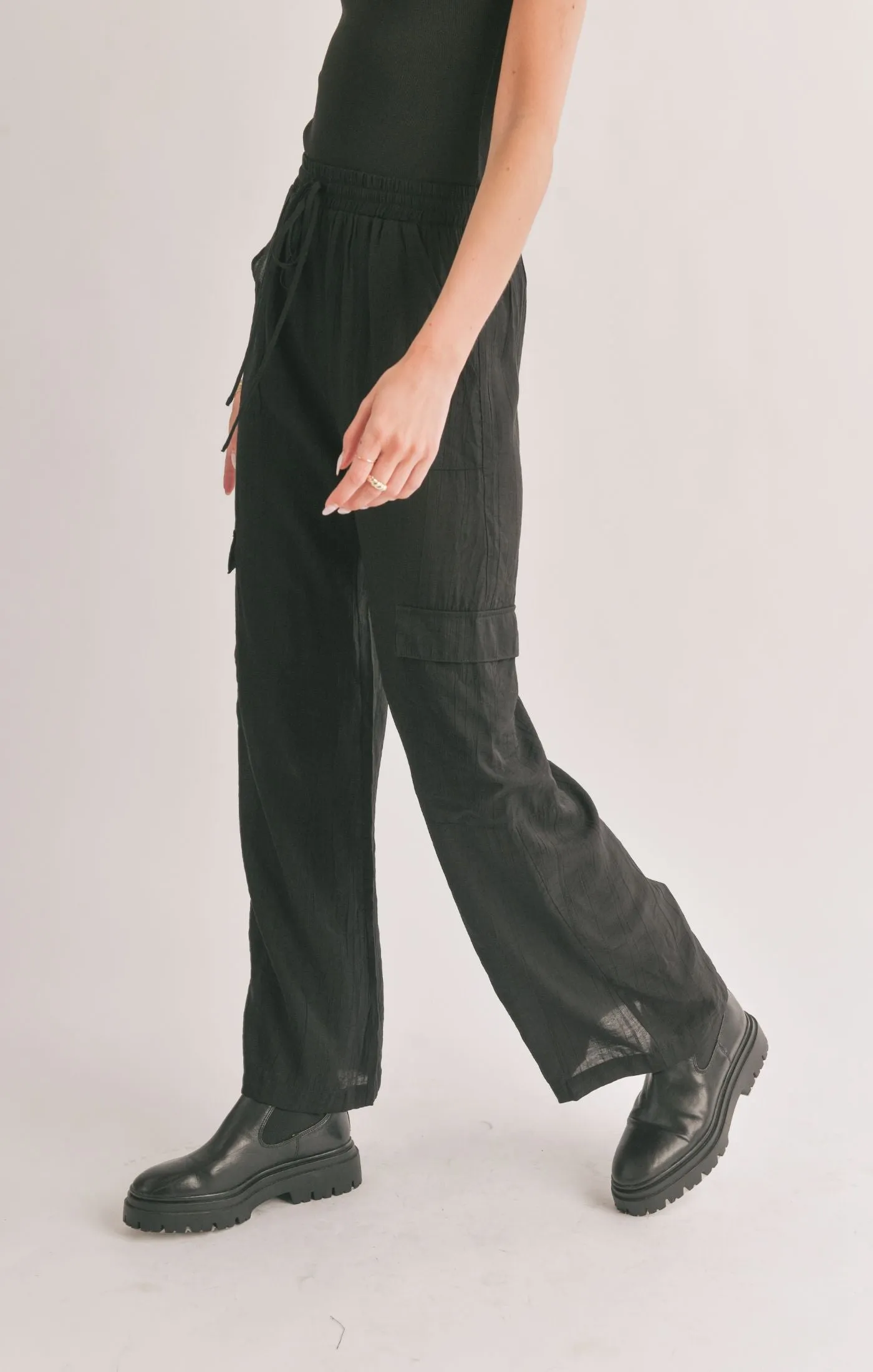 Light A Fire Side Slit Cargo Pants