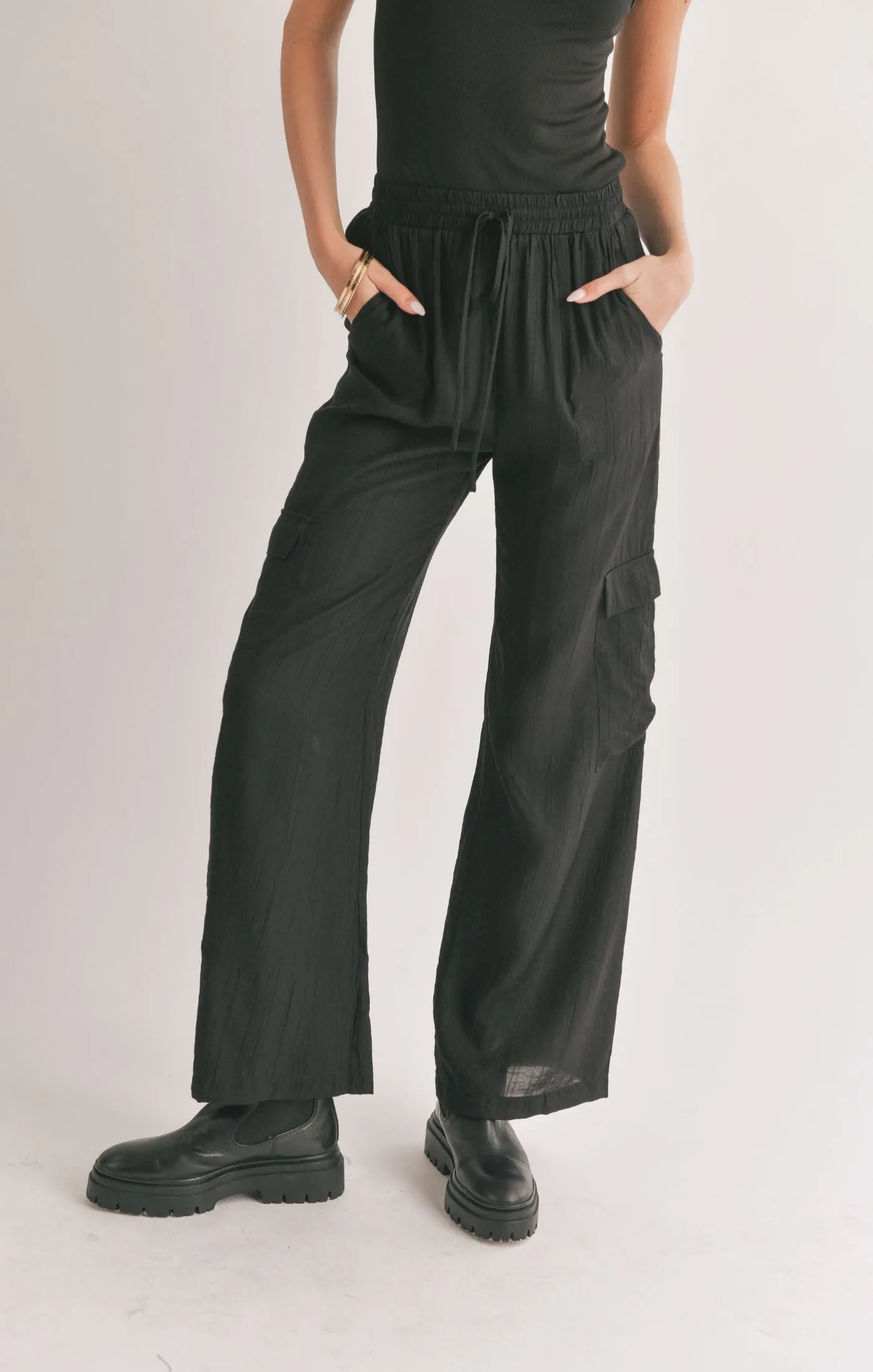 Light A Fire Side Slit Cargo Pants