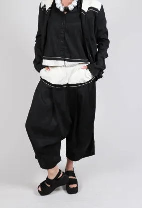 Lightwear Pleated Trousers in Blk Melange