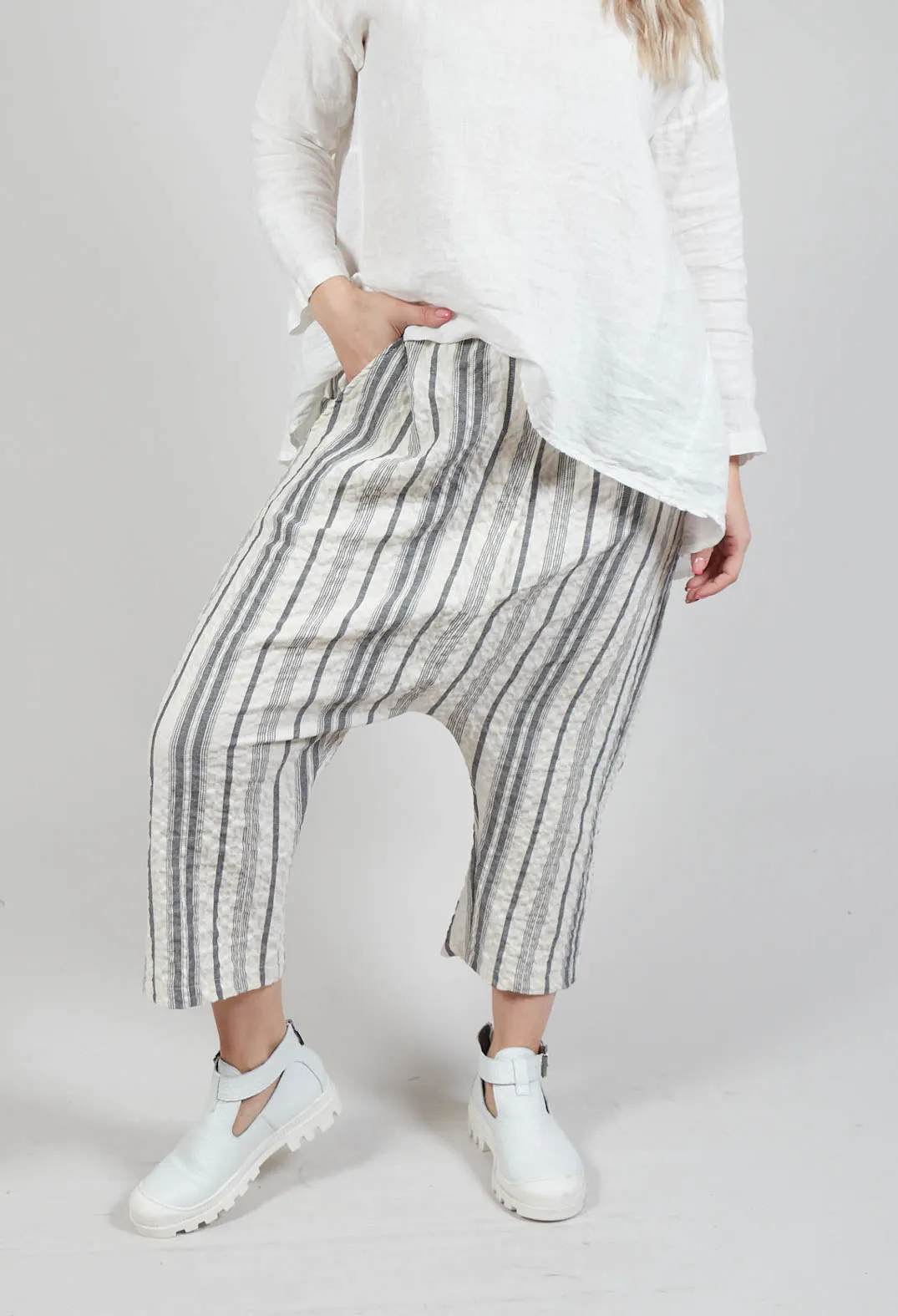 Lippia S Trousers In Nero Stripe