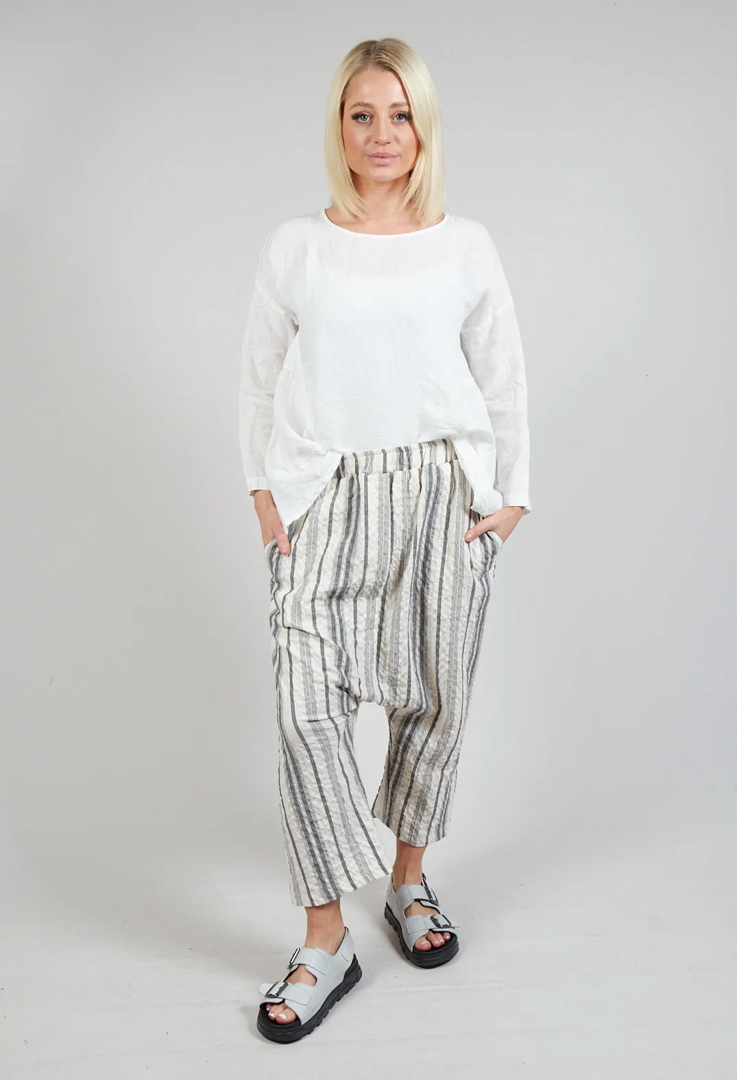 Lippia S Trousers In Nero Stripe