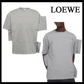 LOEWE  |Crew Neck Pullovers Unisex Street Style Plain Cotton