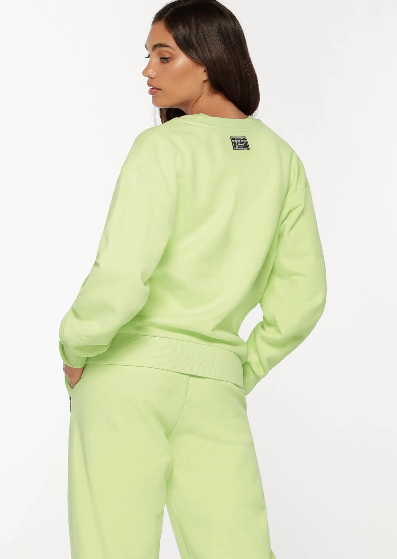 Lorna Jane Fire Line Sweater in Soft Lime