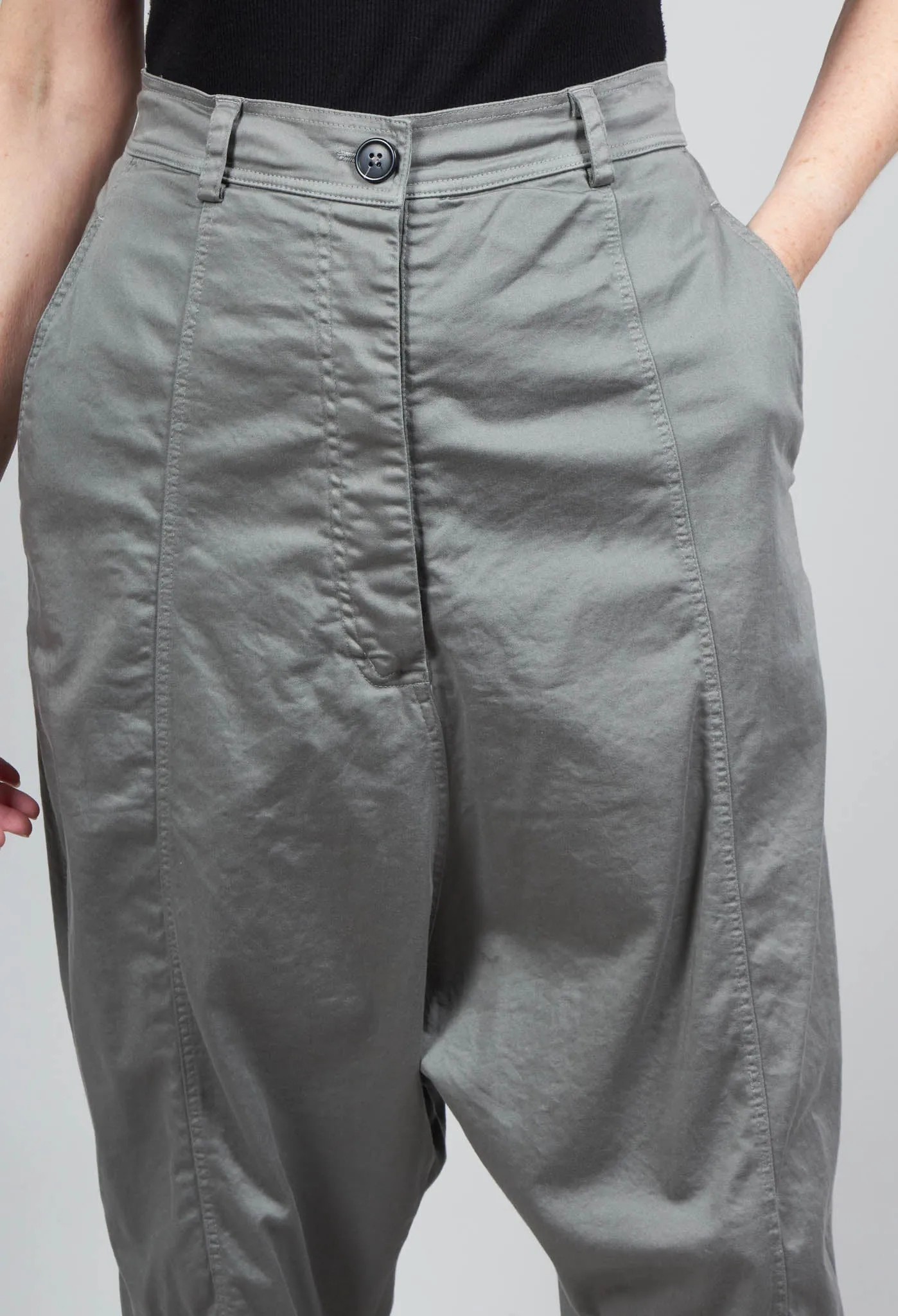 Low Drop Crotch Trousers in Grey