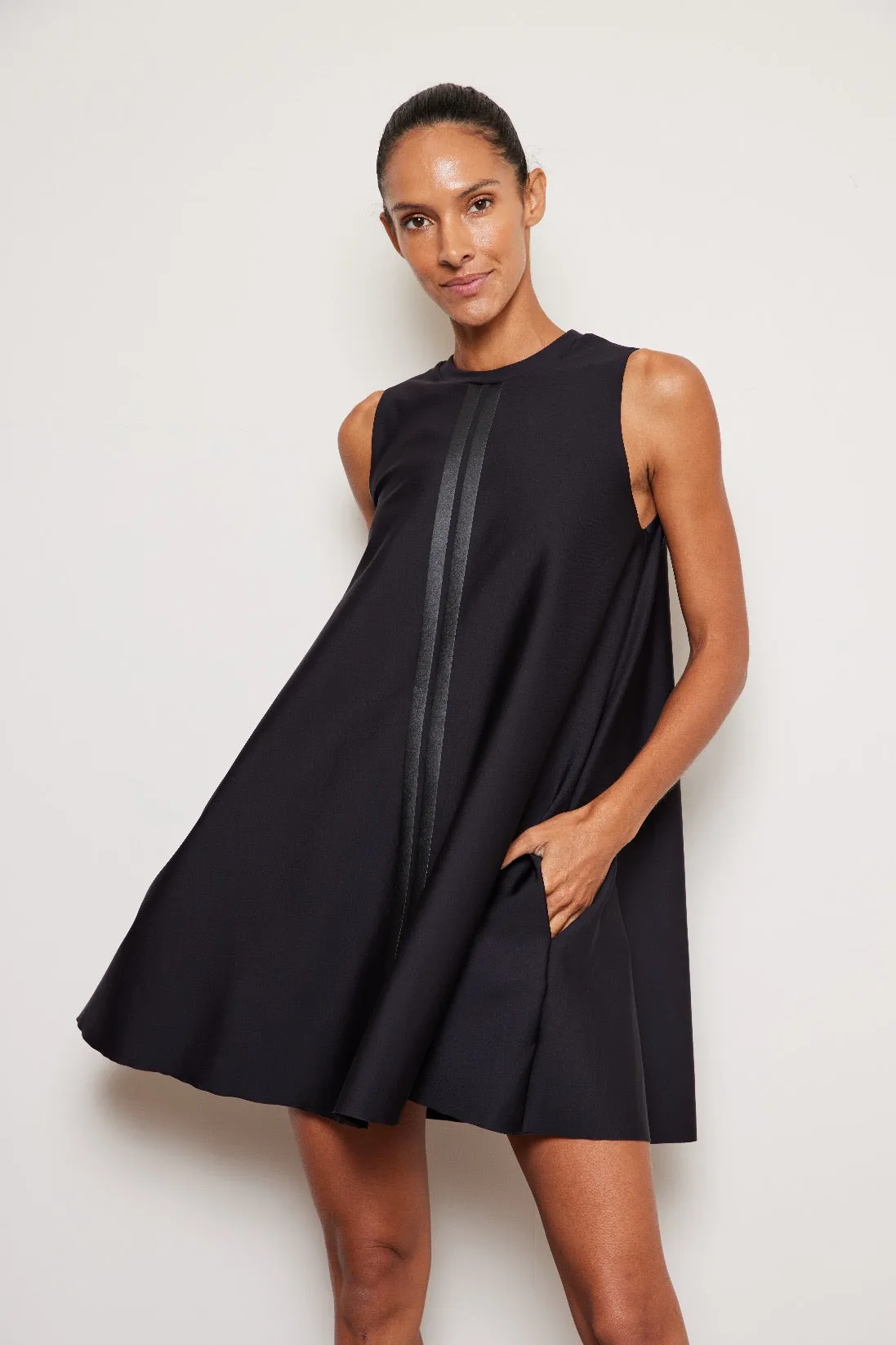 LUX LEATHER CARINA TRAPEEZE DRESS