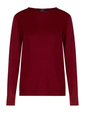 Maglia con scollo barchetta in filato Nice Wool - Tibetan Red