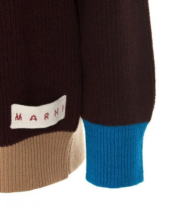 MARNI  |Wool Long Sleeves Plain Cotton Logo Cardigans