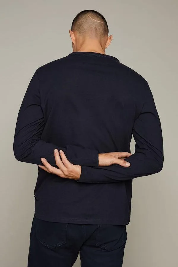 Matinique MAjermaa Grandad Henley T-Shirt In Dark Navy