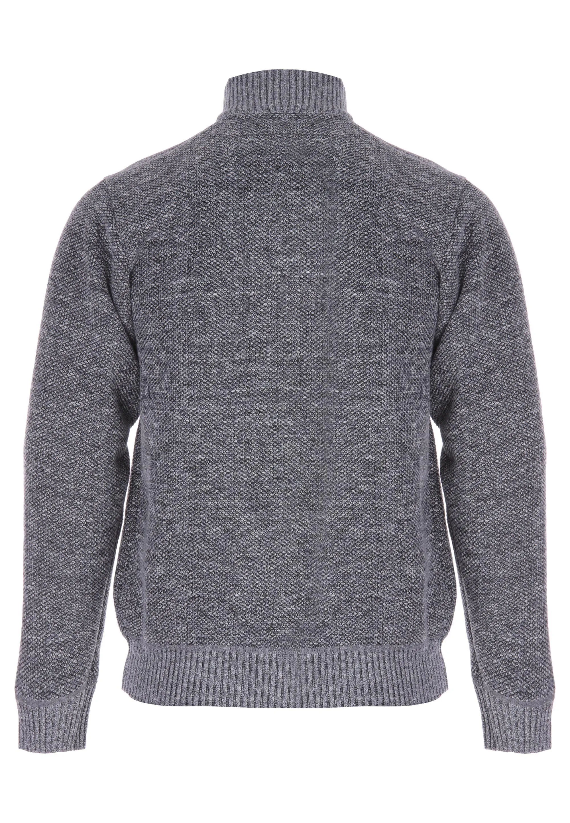 Mens Grey Sherpa Zip Through Cardigan