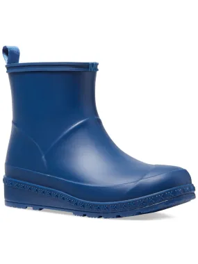 MICHAEL MICHAEL KORS Womens Blue Back Pull-Tab Padded Waterproof Mac Round Toe Wedge Rain Boots