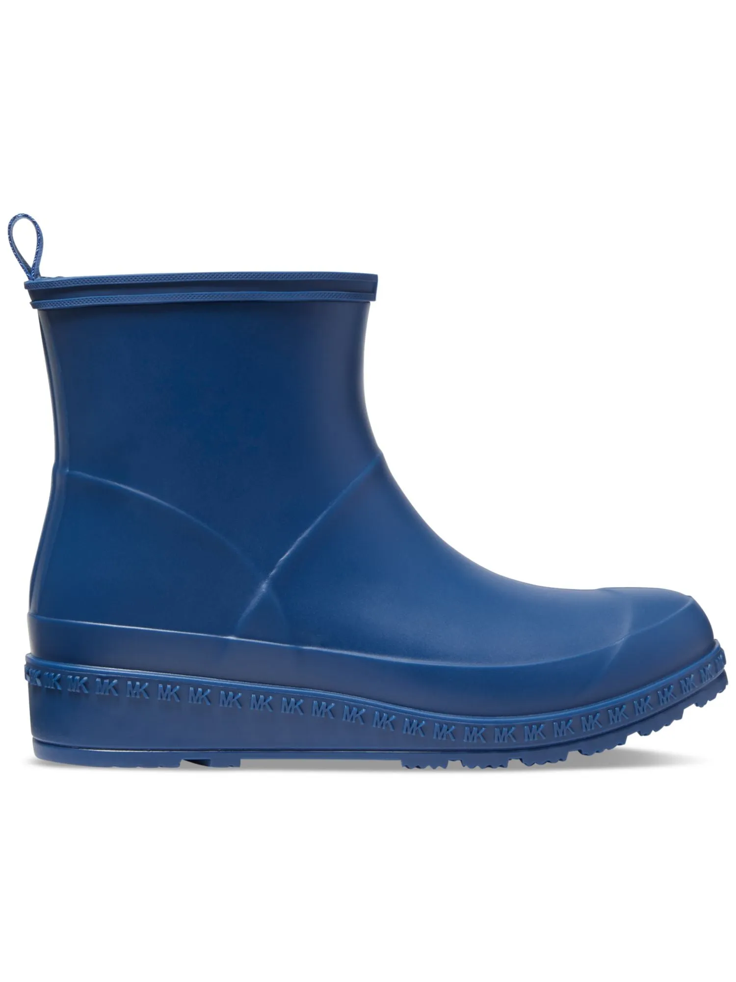 MICHAEL MICHAEL KORS Womens Blue Back Pull-Tab Padded Waterproof Mac Round Toe Wedge Rain Boots