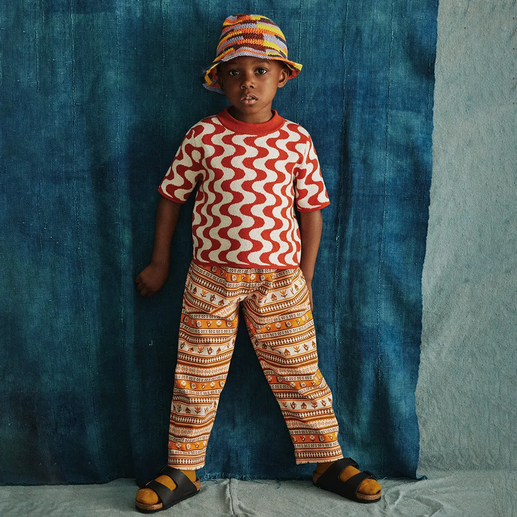 Misha & Puff Child Camp Pants Dacha Stripe Orange