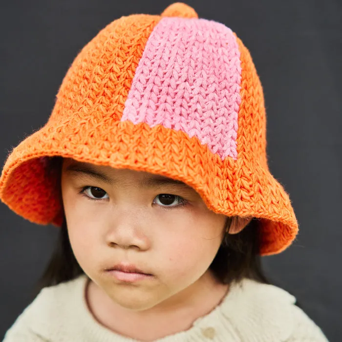 Misha & Puff Child Crochet Beach Hat Poppy Orange