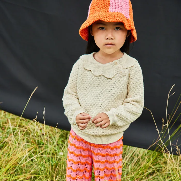 Misha & Puff Child Crochet Beach Hat Poppy Orange