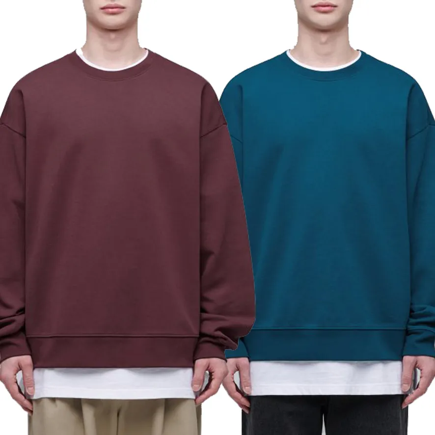 MUSINSA STANDARD  |Pullovers Street Style U-Neck Long Sleeves Plain Cotton