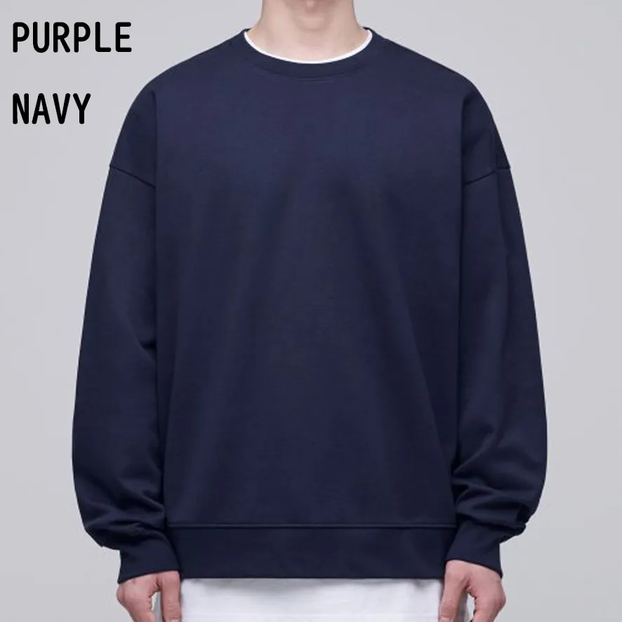 MUSINSA STANDARD  |Pullovers Street Style U-Neck Long Sleeves Plain Cotton